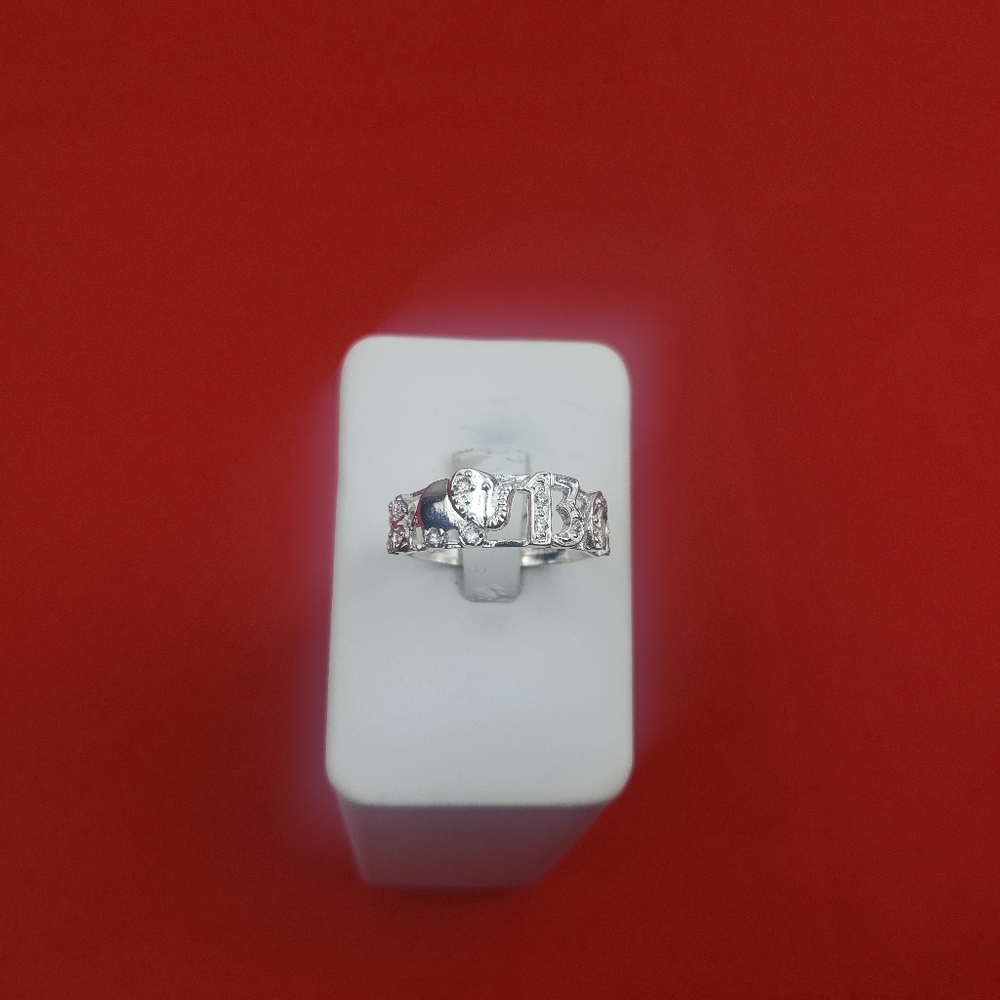 925 real solid sterling silver men's with zircon ston  Good Luck Symbol Sz‎ 11.5 - Picture 7 of 16